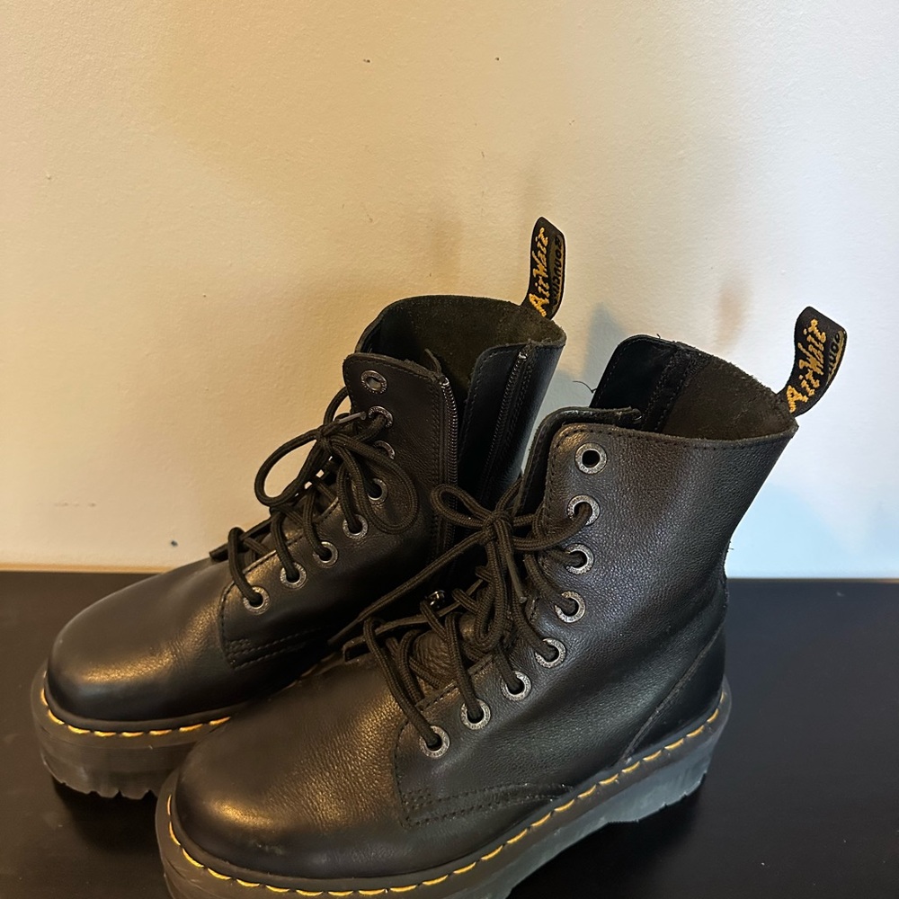 Dr. Martens Black Leather Platform Boots